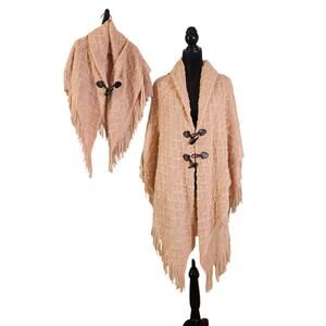 MIXIT Mommy and Me Pink Knit Poncho Set, One Size